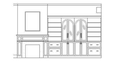 down2earth interior design phoenix built-in drawing